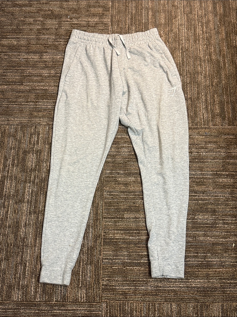 Gymshark Heather Gray Sweatpants with Logo Tag